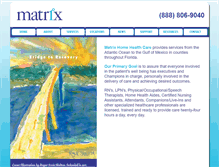 Tablet Screenshot of matrixhomecare.com